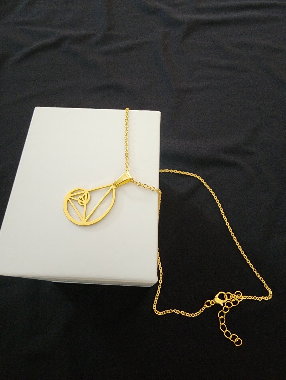Gold Teardrop Rose Pendant Necklace - Elegant Women’s Jewelry